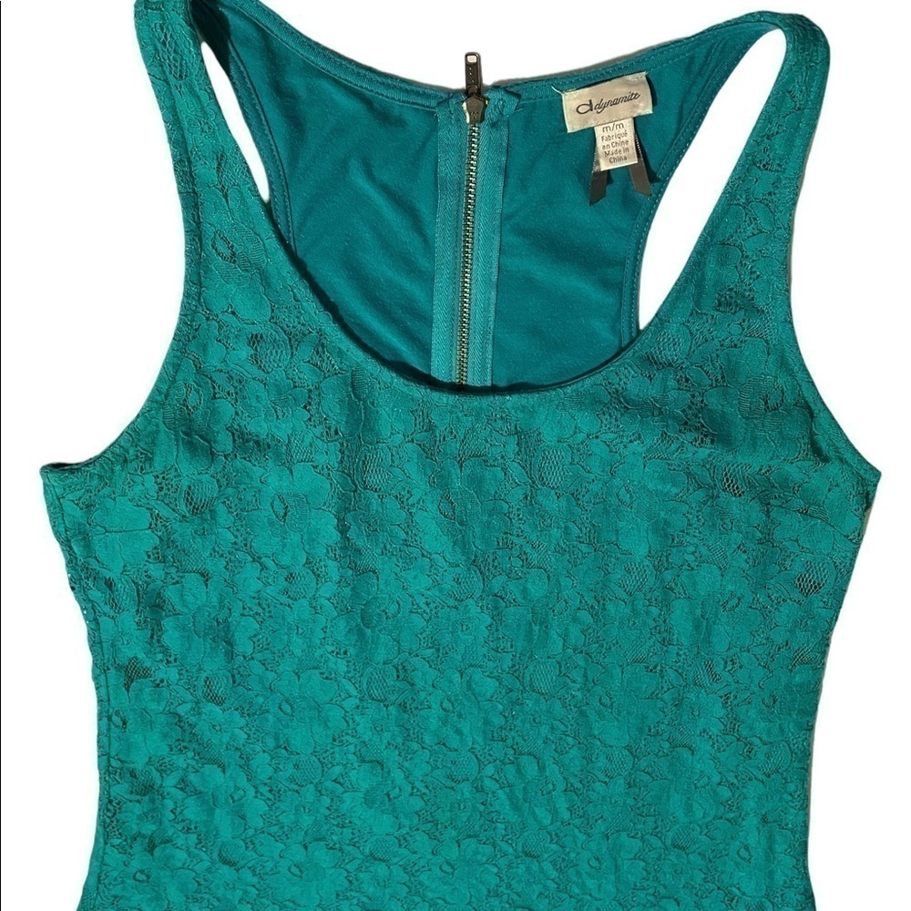 Mesh lace cotton/nylon lined racer back tank with zip detail Fairycore 90’s Med. - Picture 8 of 8
